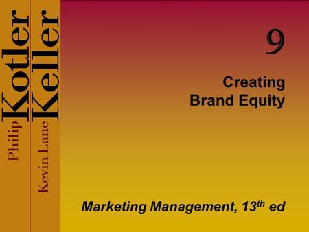 Marketing Management, 13th ed