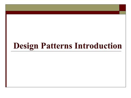 Design Patterns Introduction. What is a Design Pattern?  A technique to repeat designer success.  Borrowed from Civil and Electrical Engineering domains.