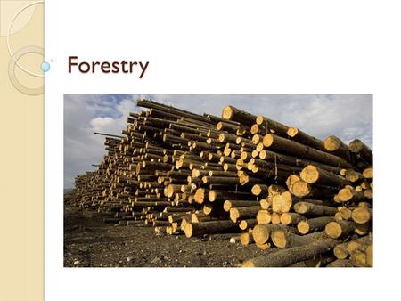 Forestry. History Thousands of years ago, much of Europe was covered in forests The Middle Ages saw significant deforestation as human population increased.