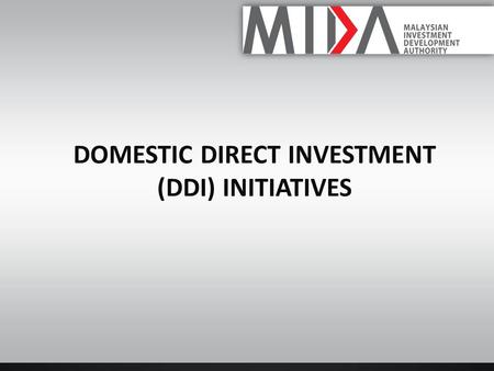 Domestic direct investment (DDI) initiatives