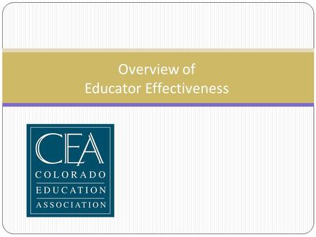 Overview of Educator Effectiveness