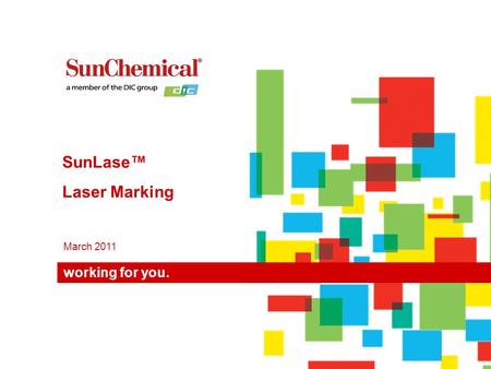 Working for you. March 2011 SunLase™ Laser Marking.