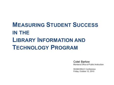 Measuring Student Success in the