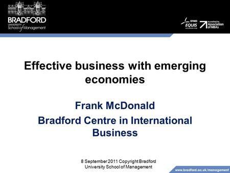 Effective business with emerging economies