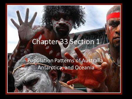 Population Patterns of Australia, Antarctica, and Oceania