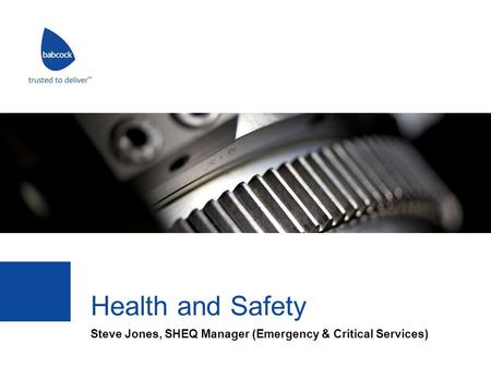 Steve Jones, SHEQ Manager (Emergency & Critical Services)