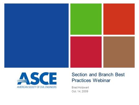 Section and Branch Best Practices Webinar Brad Holzwart Oct. 14, 2009.