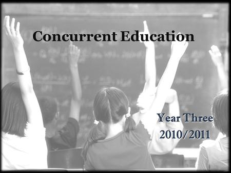 Concurrent Education Year Three 2010/2011. Practice Teaching February 22-25, 2011 May 2-13, 2011 Mark on your calendar.