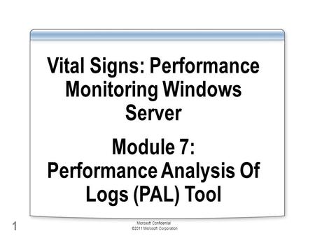 Vital Signs: Performance Monitoring Windows Server