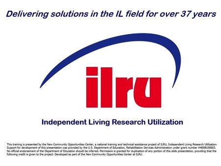New Community Opportunities Center at ILRU – Independent Living Research Utilization Upcoming Department of Labor Changes Affecting Personal Care Services: