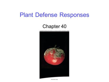 Plant Defense Responses