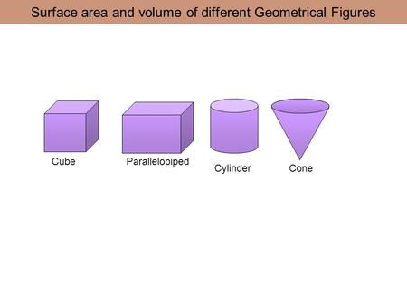 Surface area and volume of different Geometrical Figures