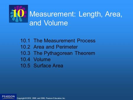 Measurement: Length, Area, and Volume