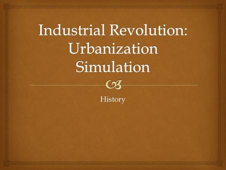 Industrial Revolution: Urbanization Simulation