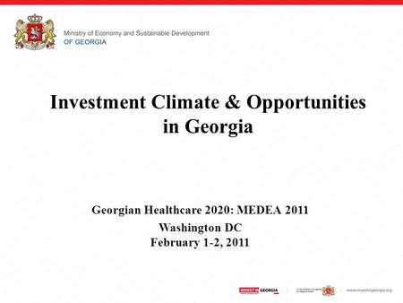 Investment Climate & Opportunities in Georgia