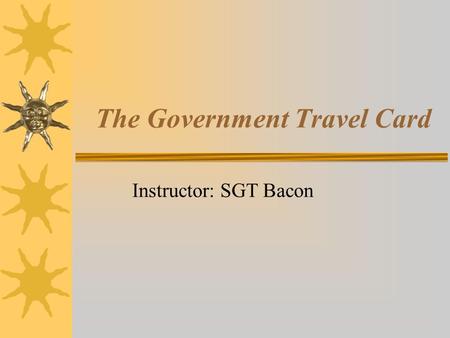 The Government Travel Card
