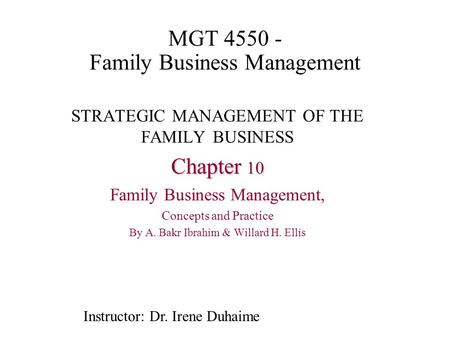 MGT Family Business Management