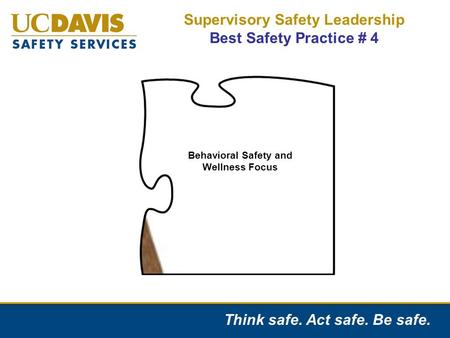 Supervisory Safety Leadership Best Safety Practice # 4