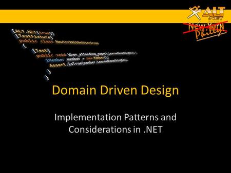 Domain Driven Design Implementation Patterns and Considerations in.NET.