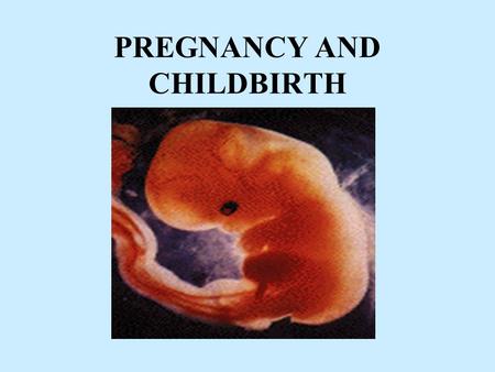 PREGNANCY AND CHILDBIRTH. THINGS TO CONSIDER BEFORE PREGNANCY It is important to plan for PRENATAL CARE, or medical care during pregnancy. The couple.