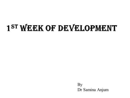 1ST week of development By Dr Samina Anjum.