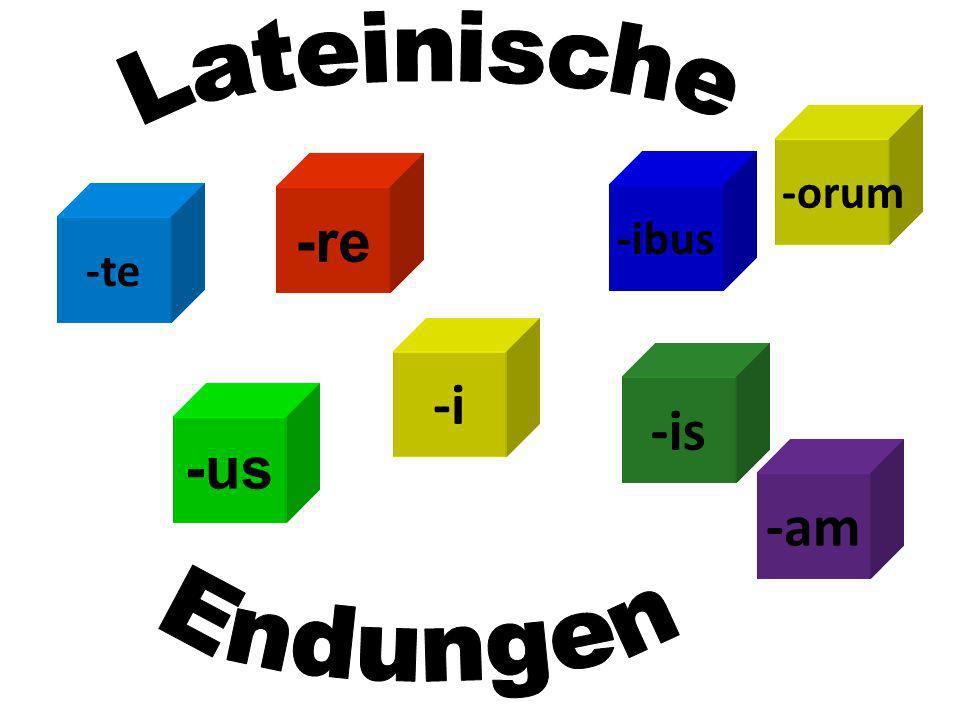Re Us Te I Am Orum Is Ibus Nomen Im Nominativ Us A Um I Ae A Es Nom Sg Mas O Deklination Nom Sg Fem A Deklination Nom Sg Neutrum