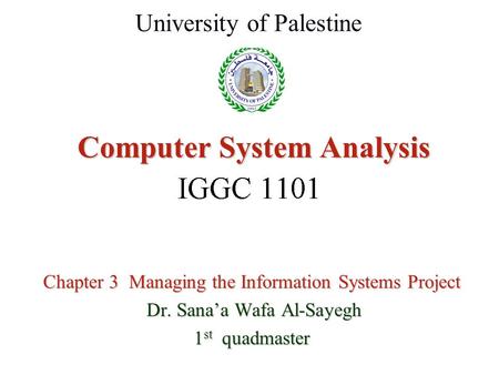 Computer System Analysis