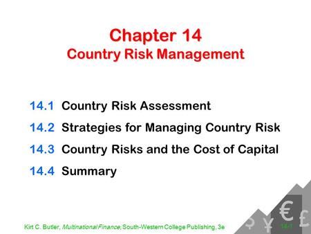 Chapter 14 Country Risk Management