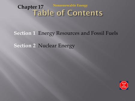 Table of Contents Chapter 17