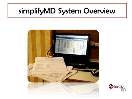 SimplifyMD System Overview. Login Enter your User Name and password Login and work under your User Name Electronic systems record : Charts viewed Messages.