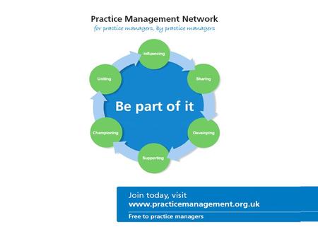 About the Network The Practice Management Network is a partnership organisation that has been set up and run by practice managers, for practice managers.