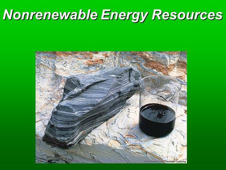 Nonrenewable Energy Resources
