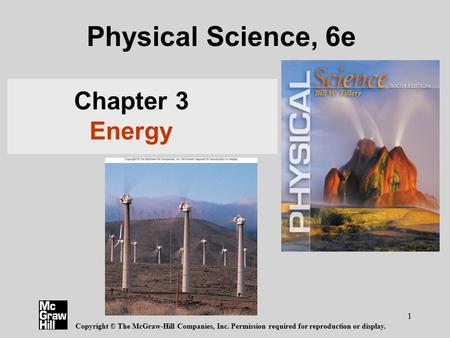 Physical Science, 6e Chapter 3 Energy