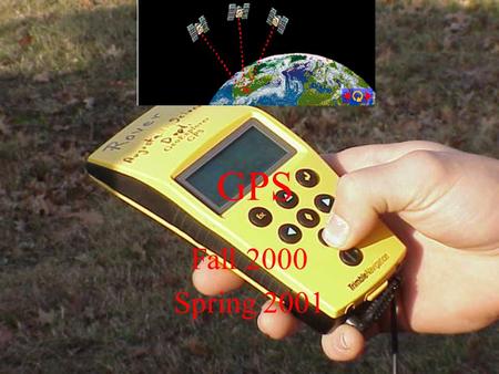 GPS Fall 2000 Spring 2001. What is GPS ? Constellation of satellites Developed by Department of Defense Used 24 hrs./day anywhere on Earth.