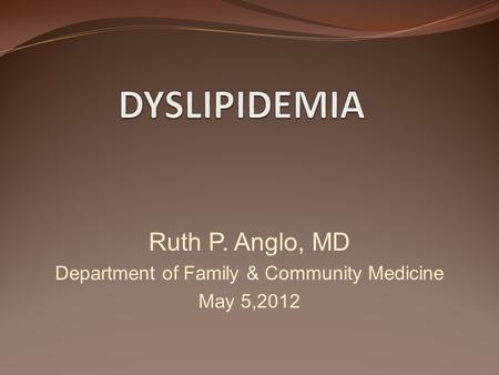 Department of Family & Community Medicine