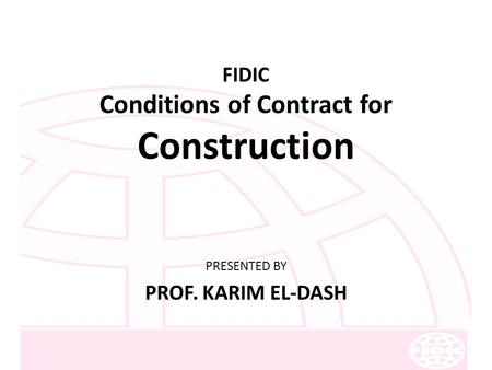 FIDIC Conditions of Contract for Construction