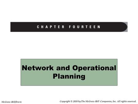 Network and Operational Planning