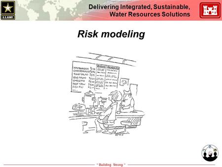 “ Building Strong “ Delivering Integrated, Sustainable, Water Resources Solutions Risk modeling.
