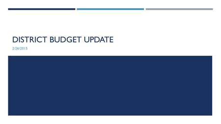 DISTRICT BUDGET UPDATE 2/26/2015. GOVERNOR’S BUDGET PROPOSAL Proposed 2015-16 Augmentations for CCCs  $200M for student success – These funds will be.