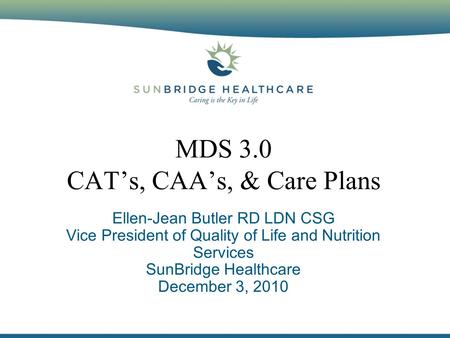 MDS 3.0 CAT’s, CAA’s, & Care Plans