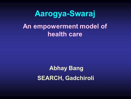 An empowerment model of health care