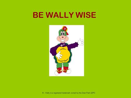 BE WALLY WISE ® - Wally is a registered trademark owned by the Deer Park LEPC.