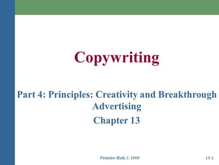 Part 4: Principles: Creativity and Breakthrough Advertising