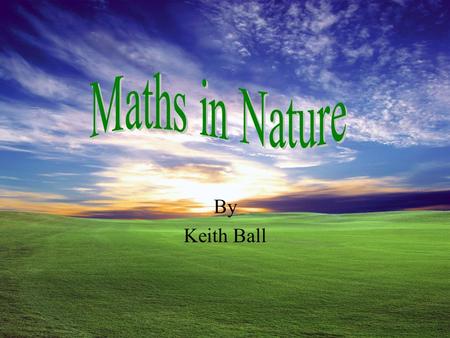Maths in Nature By Keith Ball.