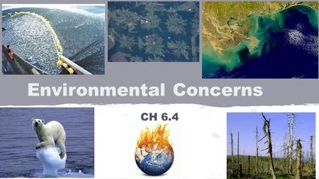 Environmental Concerns CH 6.4. Global Warming Definition: Overall rise in Earth’s temperature Cause: Increase in CO 2 other greenhouse gases Effect: