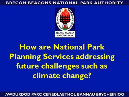 How are National Park Planning Services addressing future challenges such as climate change?