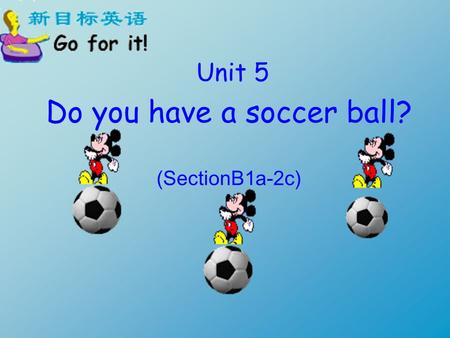 Unit 5 Do you have a soccer ball? (SectionB1a-2c).