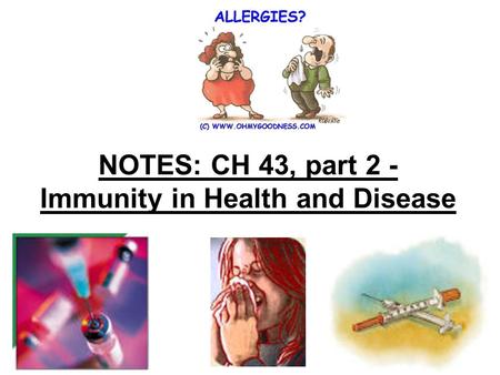 NOTES: CH 43, part 2 - Immunity in Health and Disease.