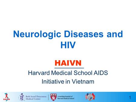 1 Neurologic Diseases and HIV HAIVN Harvard Medical School AIDS Initiative in Vietnam.