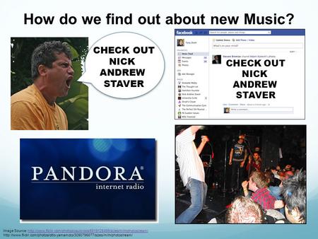How do we find out about new Music? CHECK OUT NICK ANDREW STAVER Image Source: